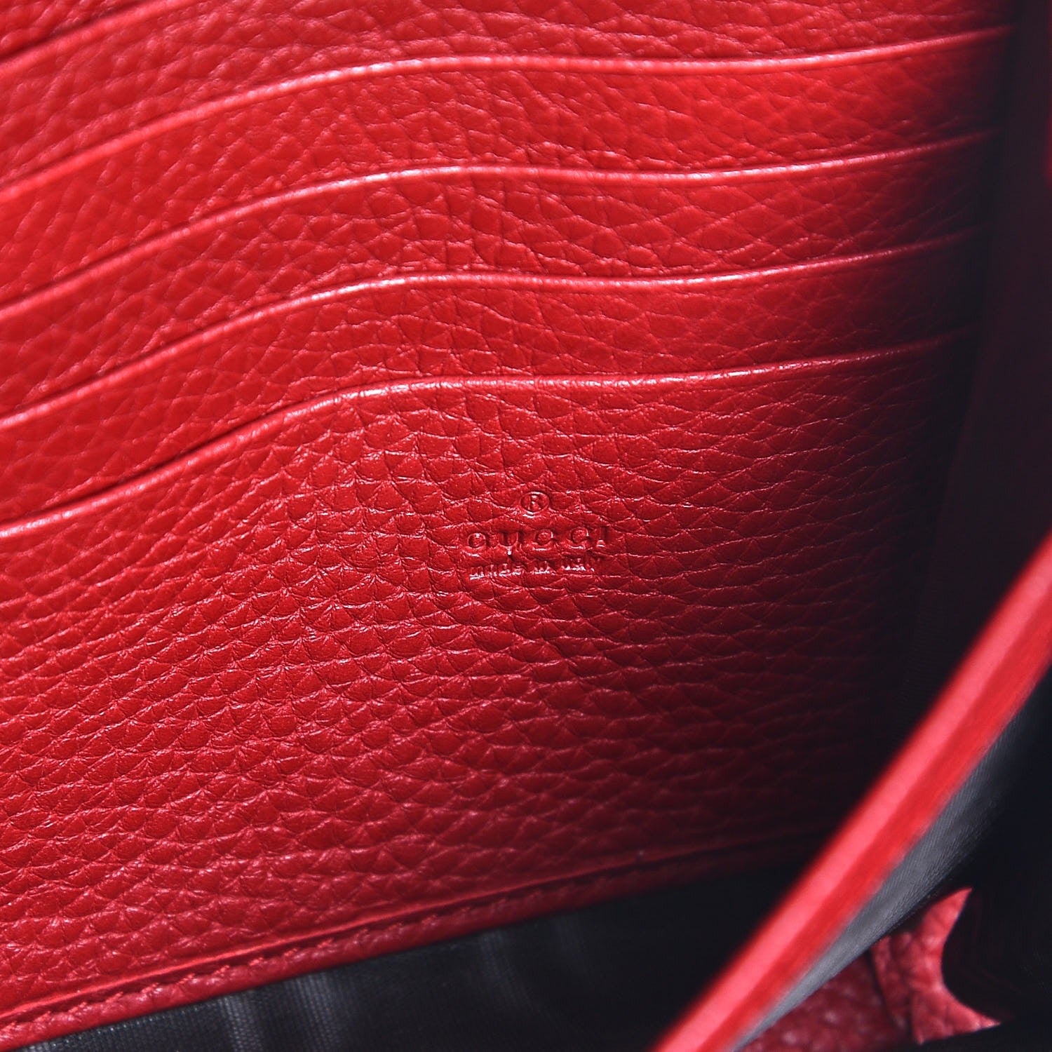 Gucci Calfskin GG Marmont Chain Wallet Vulcanic Red 6 of 8