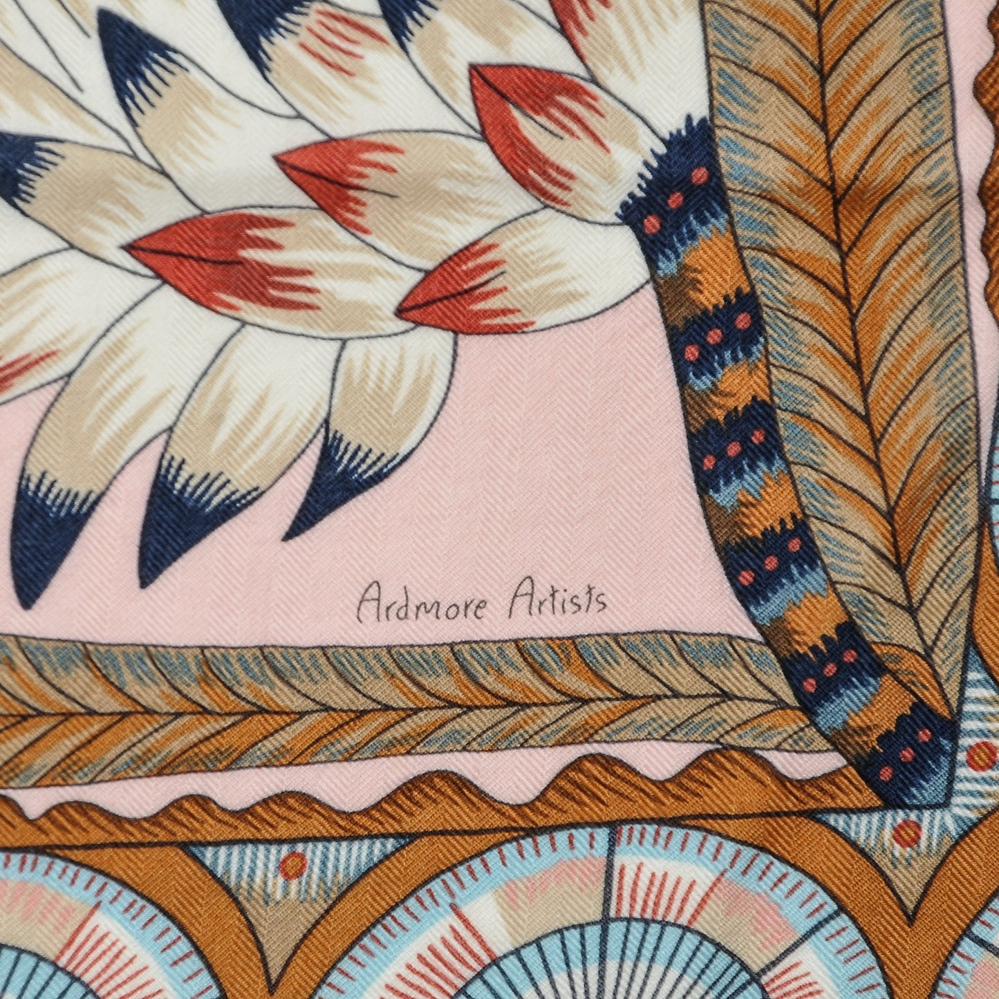 Cashmere Silk The Savana Dance Shawl 140 Rose Pale Bleu Marron