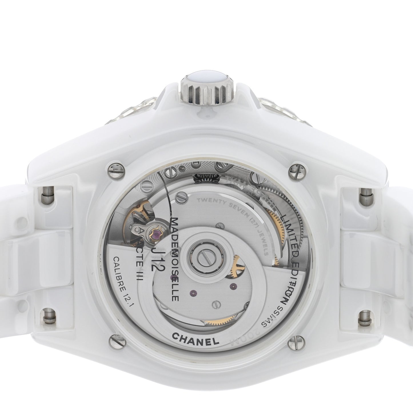 Stainless Steel Ceramic 38mm J12 Limited Edition Mademoiselle La Pausa Automatic Watch White
