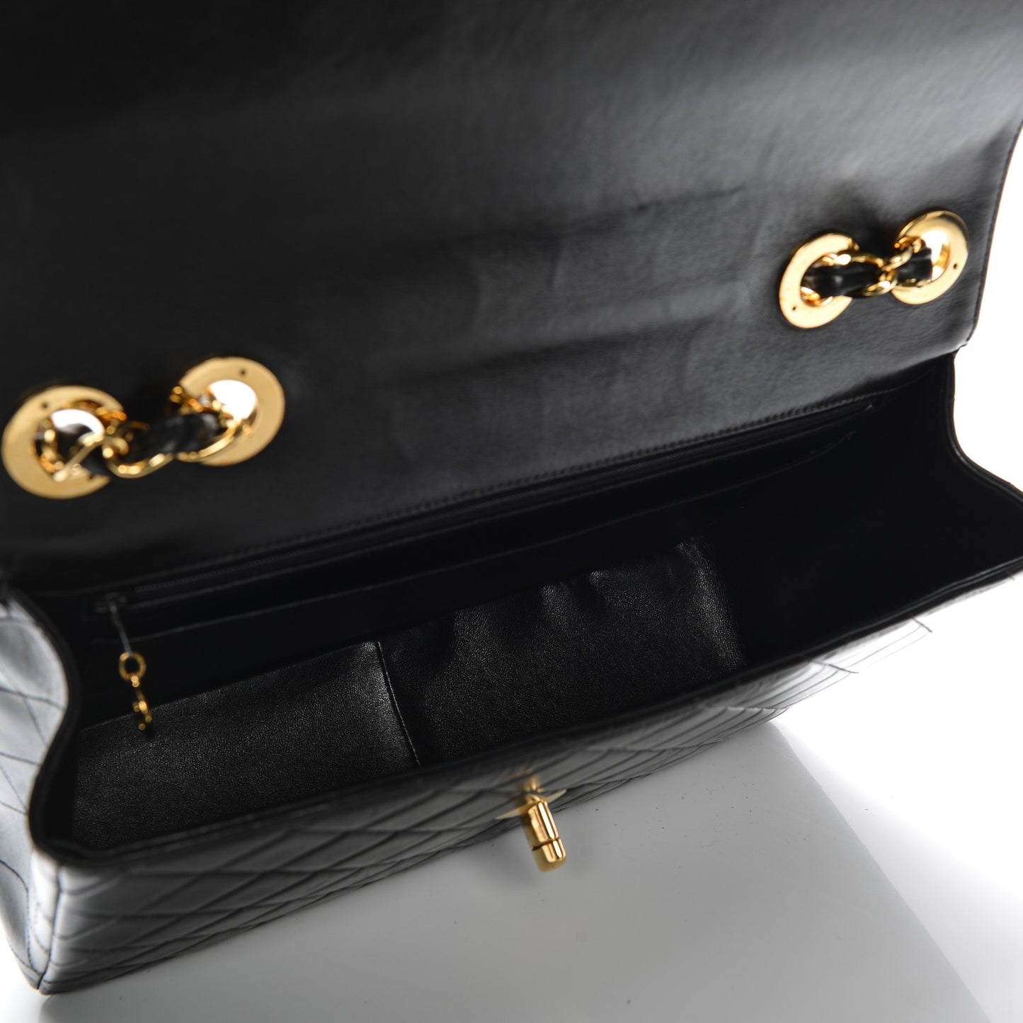 Lambskin Quilted Jumbo Single Flap Black