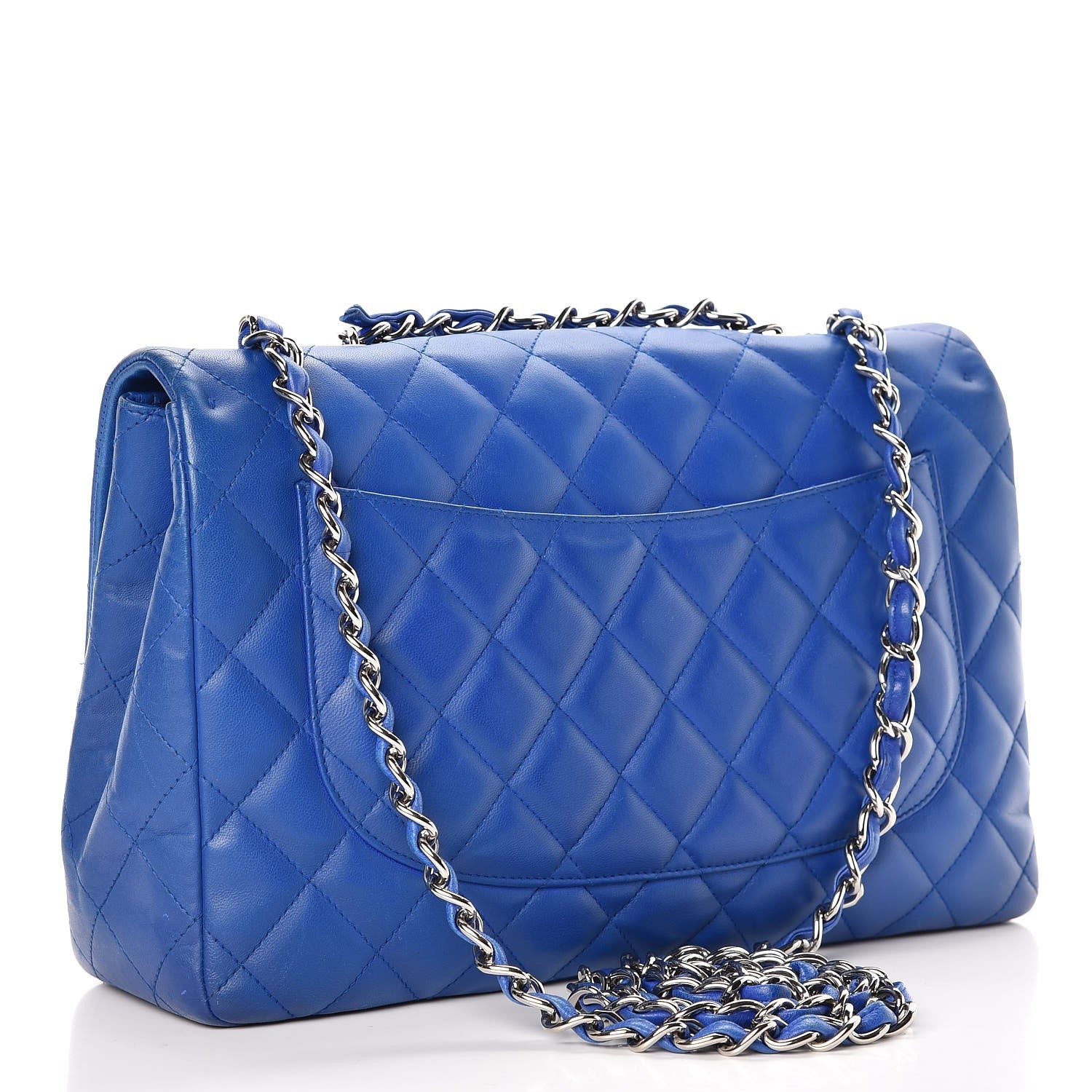 Chanel Lambskin Quilted Jumbo Single Flap Blue 3 of 11