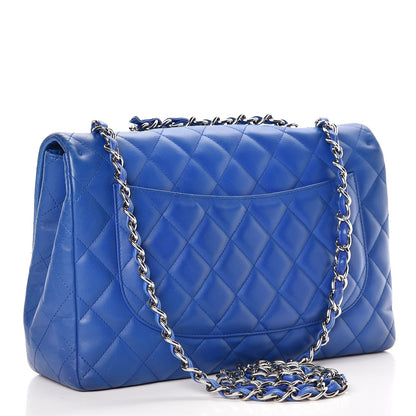 Chanel Lambskin Quilted Jumbo Single Flap Blue 3 of 11