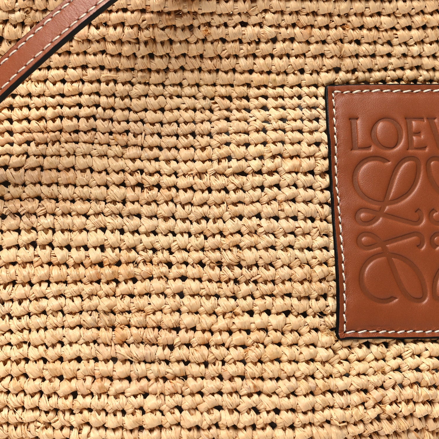 Loewe Calfskin Raffia Paulas Ibiza Pochette Bag Natural Tan 8 of 10