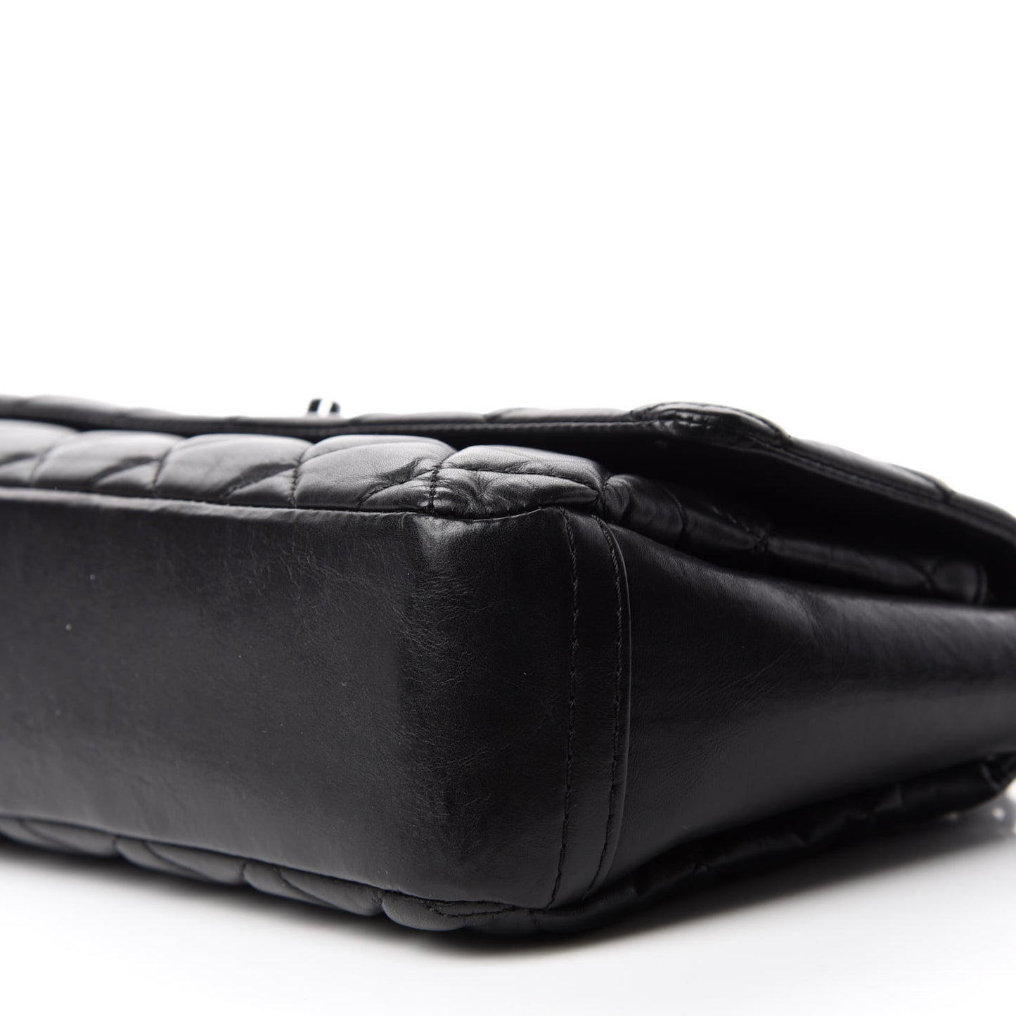 Aged Calfskin Quilted Small Lady Pearly Flap Black