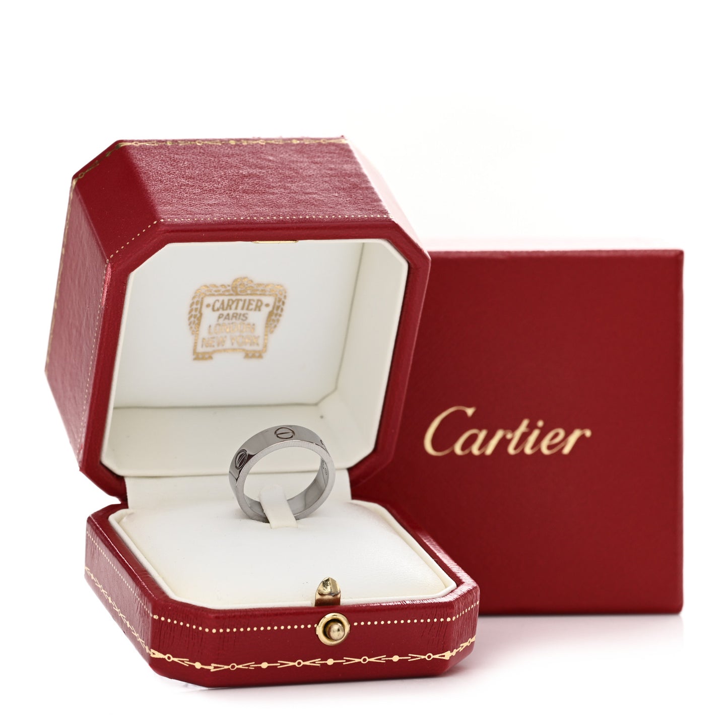 18K White Gold 5.5mm LOVE Ring 54 6.75