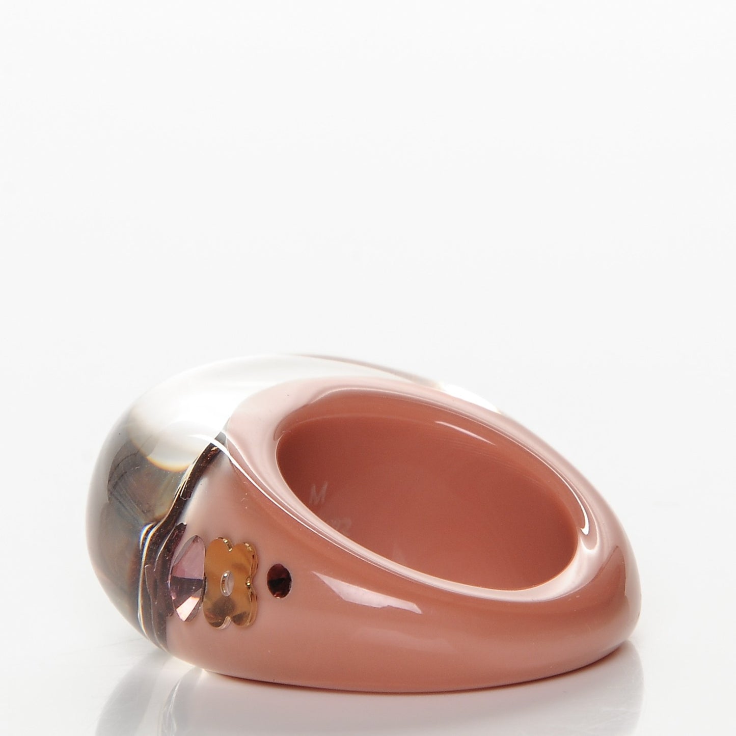 Resin Swarovski Inclusion Ring M Rose Poudre 7