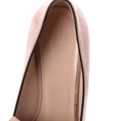 Gucci Kid Scamosciato GG Marmont Fringe 50mm Loafer Pumps 37 Crystal Pink 6 of 7