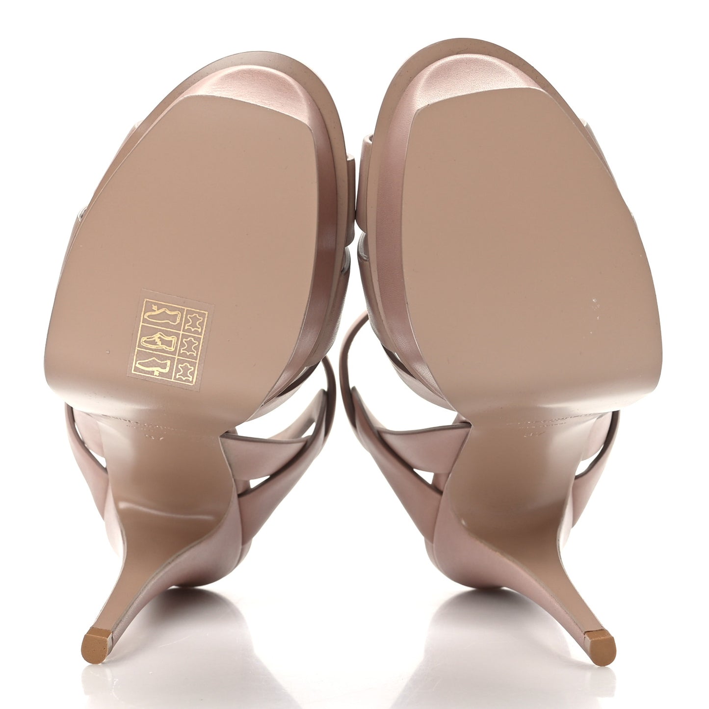 Calfskin Tribute 105 Platform Sandals 37 Nude