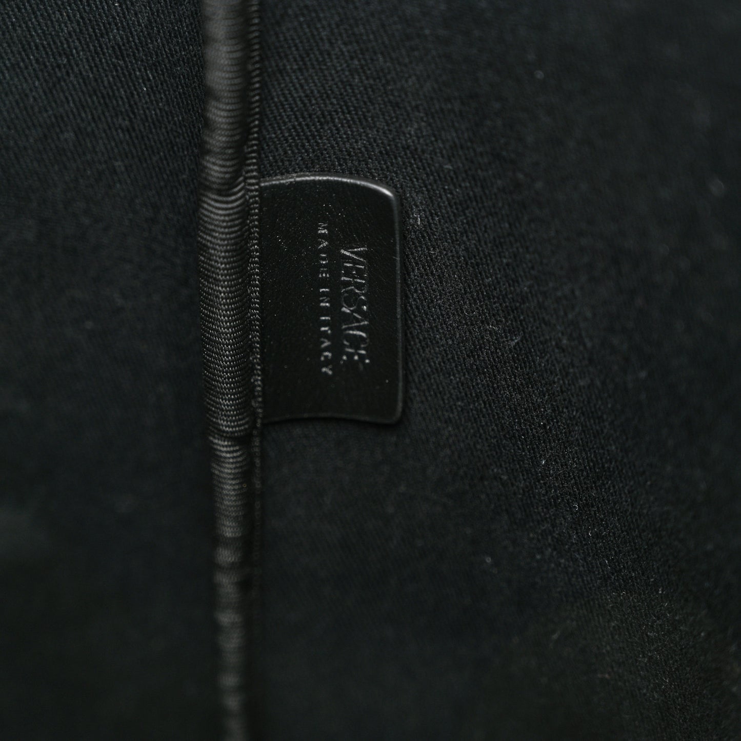 Canvas Calfskin Monogram La Greca Medusa Tote Black Khaki