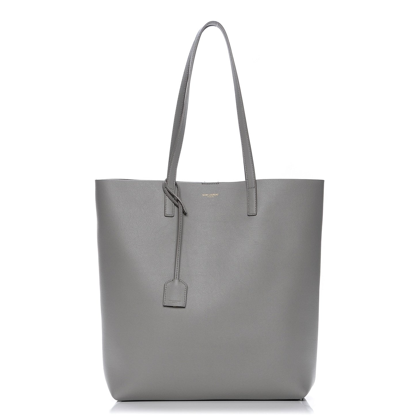 Calfskin Medium Shopping Tote Light Gray