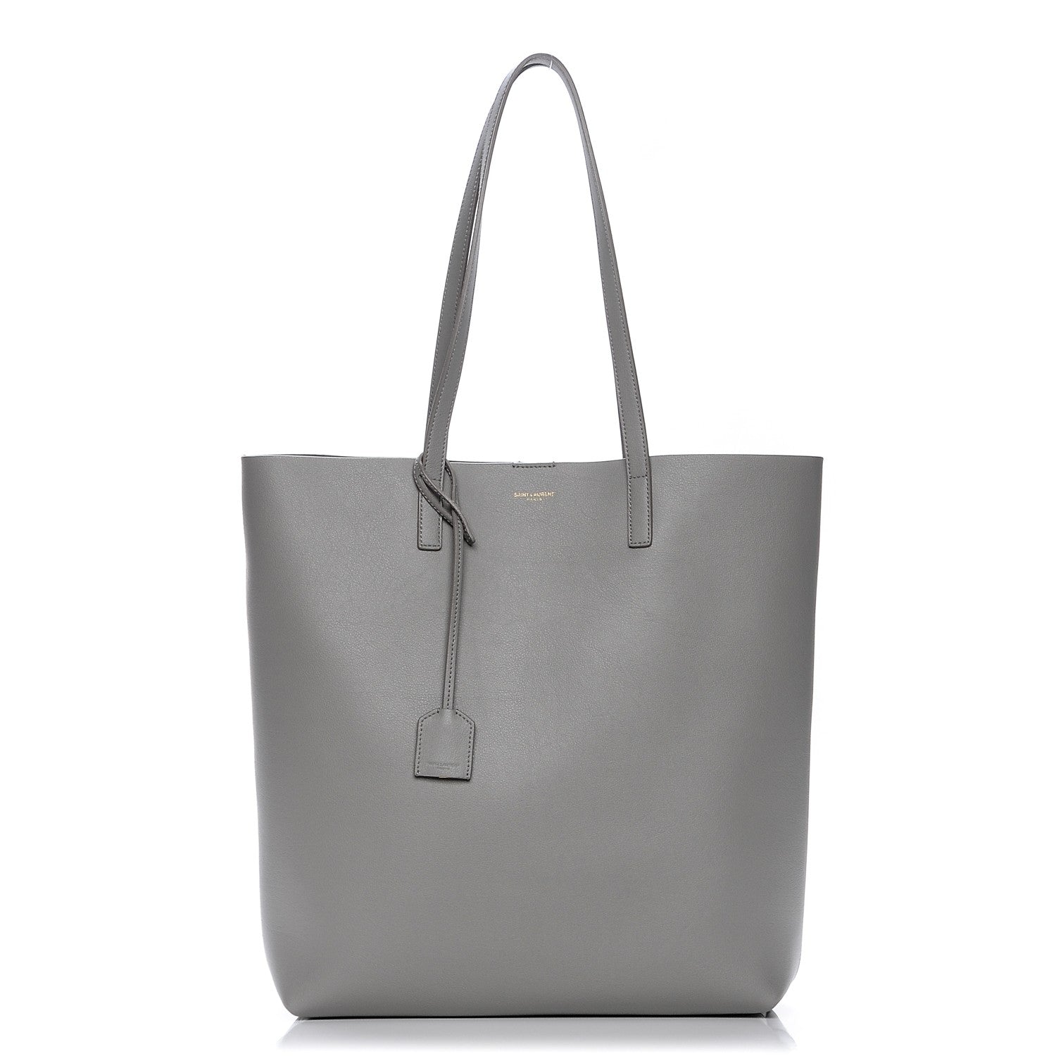 Saint Laurent Calfskin Medium Shopping Tote Light Gray 1 of 8
