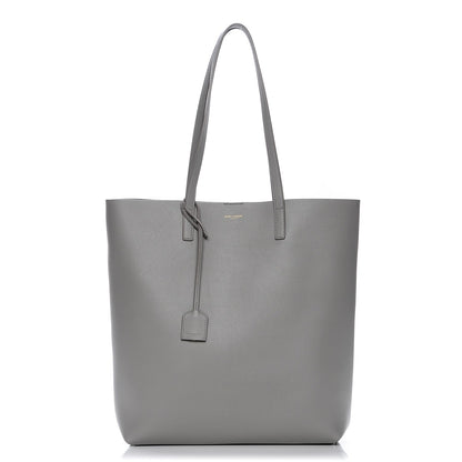 Saint Laurent Calfskin Medium Shopping Tote Light Gray 1 of 8