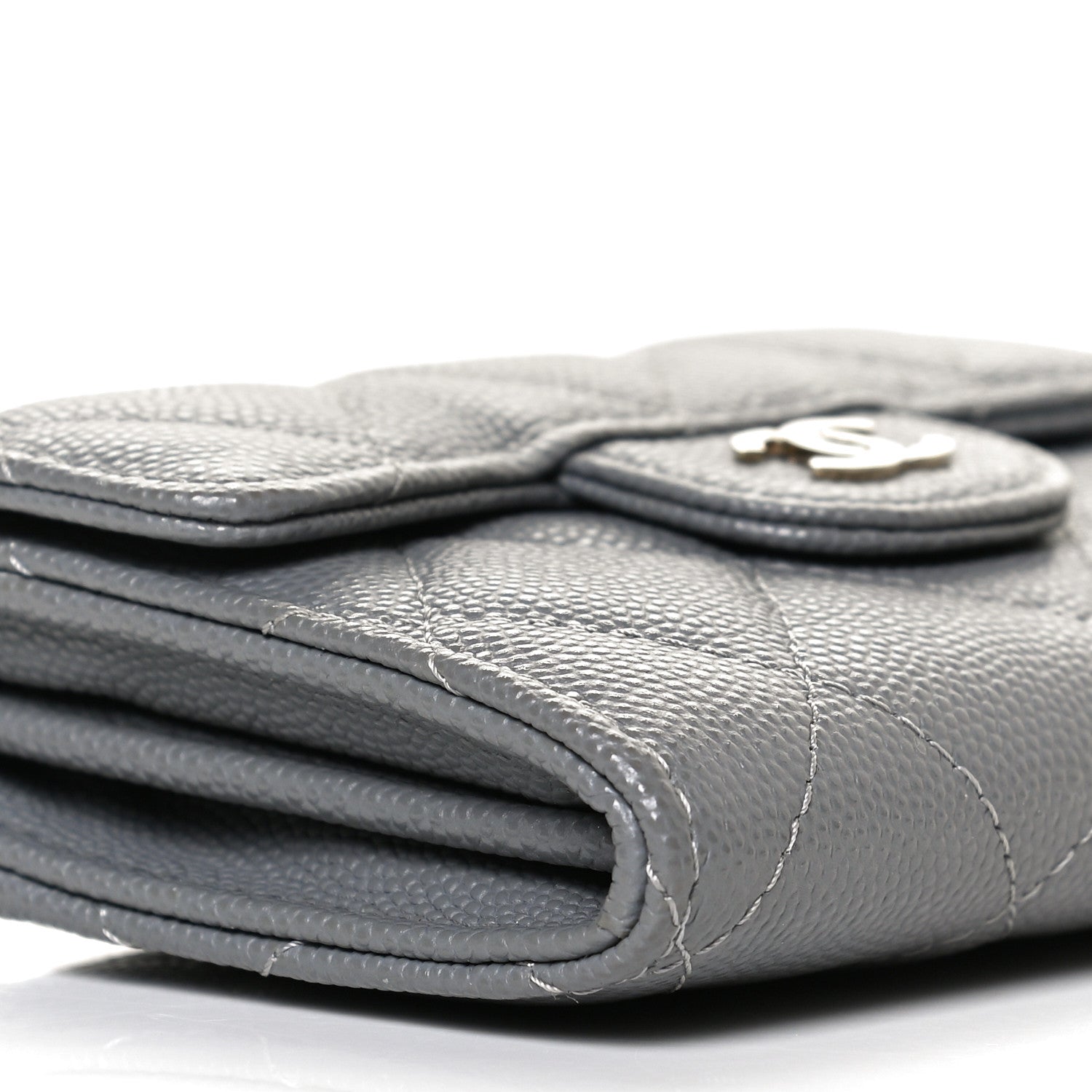 Chanel Caviar Quilted Flap Card Holder Wallet Dark Grey 8 of 10
