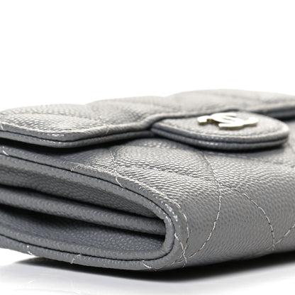 Chanel Caviar Quilted Flap Card Holder Wallet Dark Grey 8 of 10