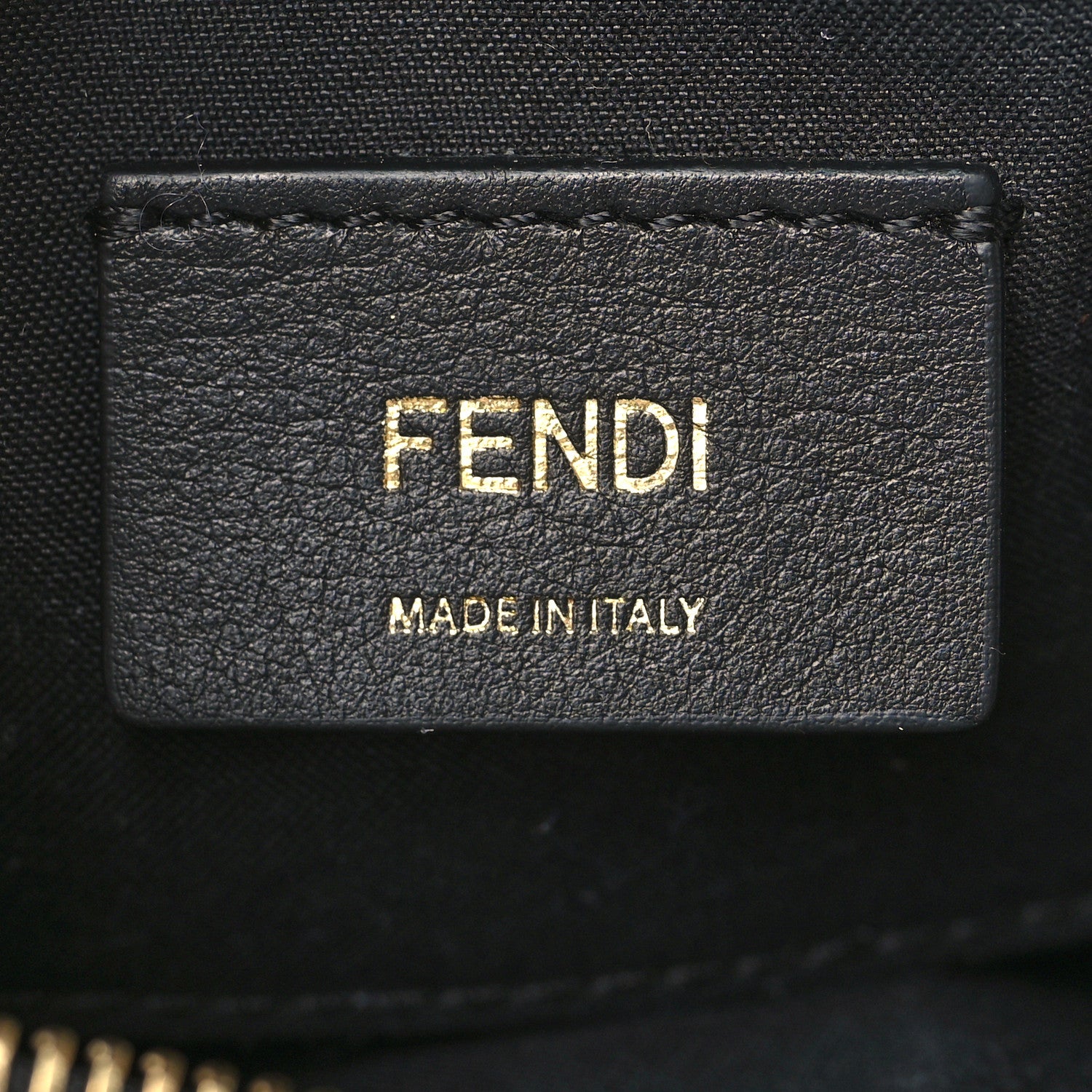 Fendi Glazed Fabric Vitello Century F is Fendi FF 1974 Stamp Patch Camera Case Mogano Panna Black 6 of 10