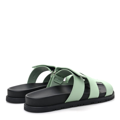 Hermes Epsom Womens Chypre Sandals 37 Vert Jade 4 of 8