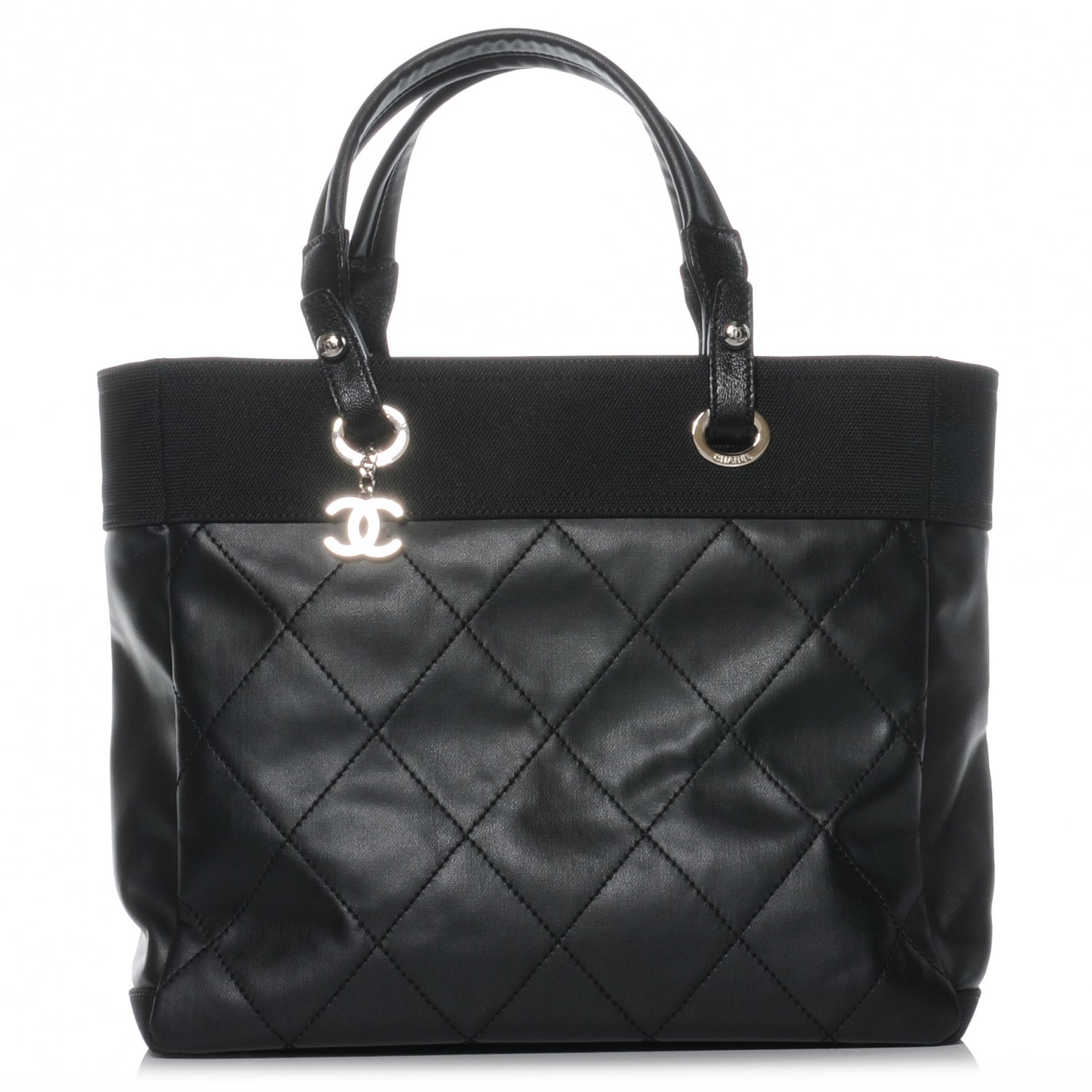 Chanel Coated Canvas Large Paris Biarritz Tote Black 1 of 7