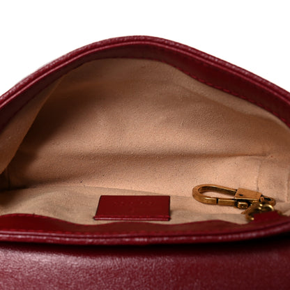 Gucci Vintage Effect Calfskin Matelasse Diagonal Super Mini Torchon GG Marmont Shoulder Bag Black Romantic Cherry 5 of 10