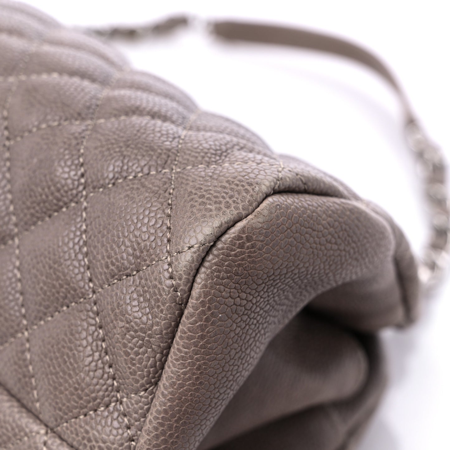 Caviar Medium Just Mademoiselle Bowling Bag Grey