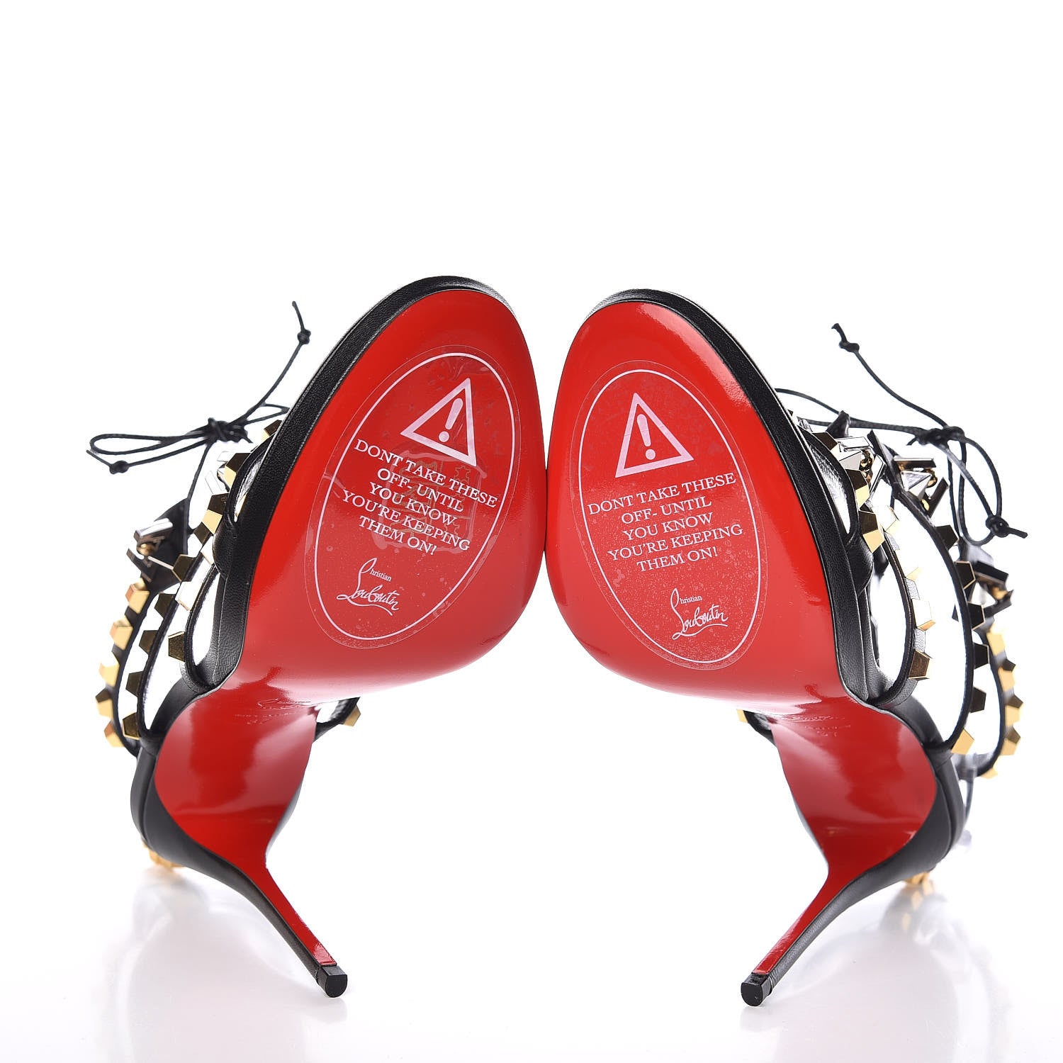 Christian Louboutin Kid Studded Multiplaticool 120 Sandals 37 Black 5 of 8