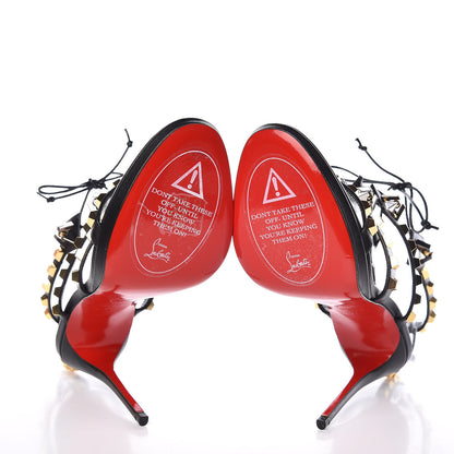 Christian Louboutin Kid Studded Multiplaticool 120 Sandals 37 Black 5 of 8