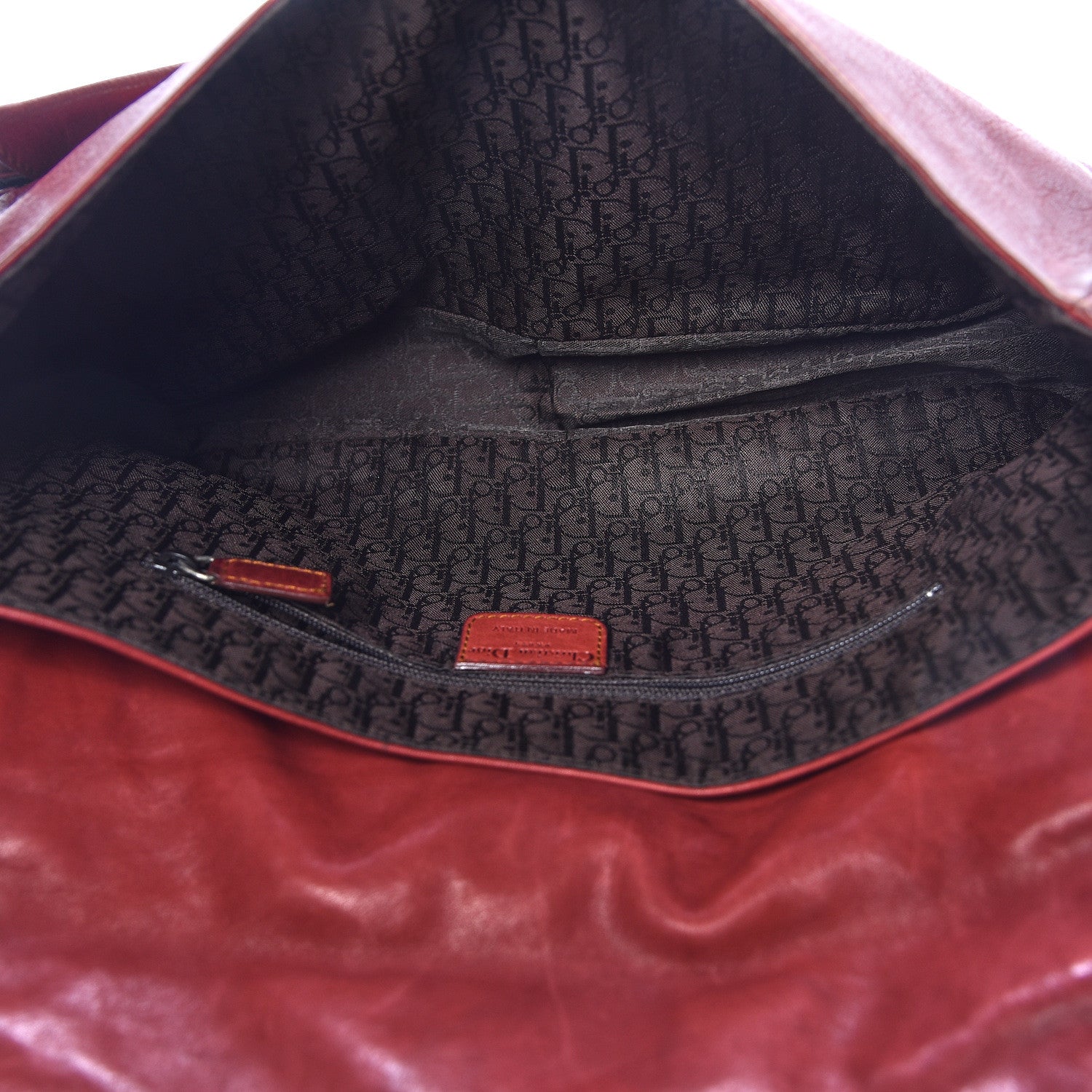 Christian Dior Calfskin Medium Gaucho Double Saddle Bag Red 5 of 13