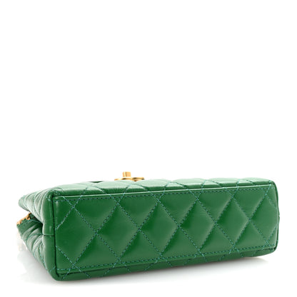 Chanel Shiny Aged Calfskin Quilted Nano Kelly Shopper Green 4 of 10