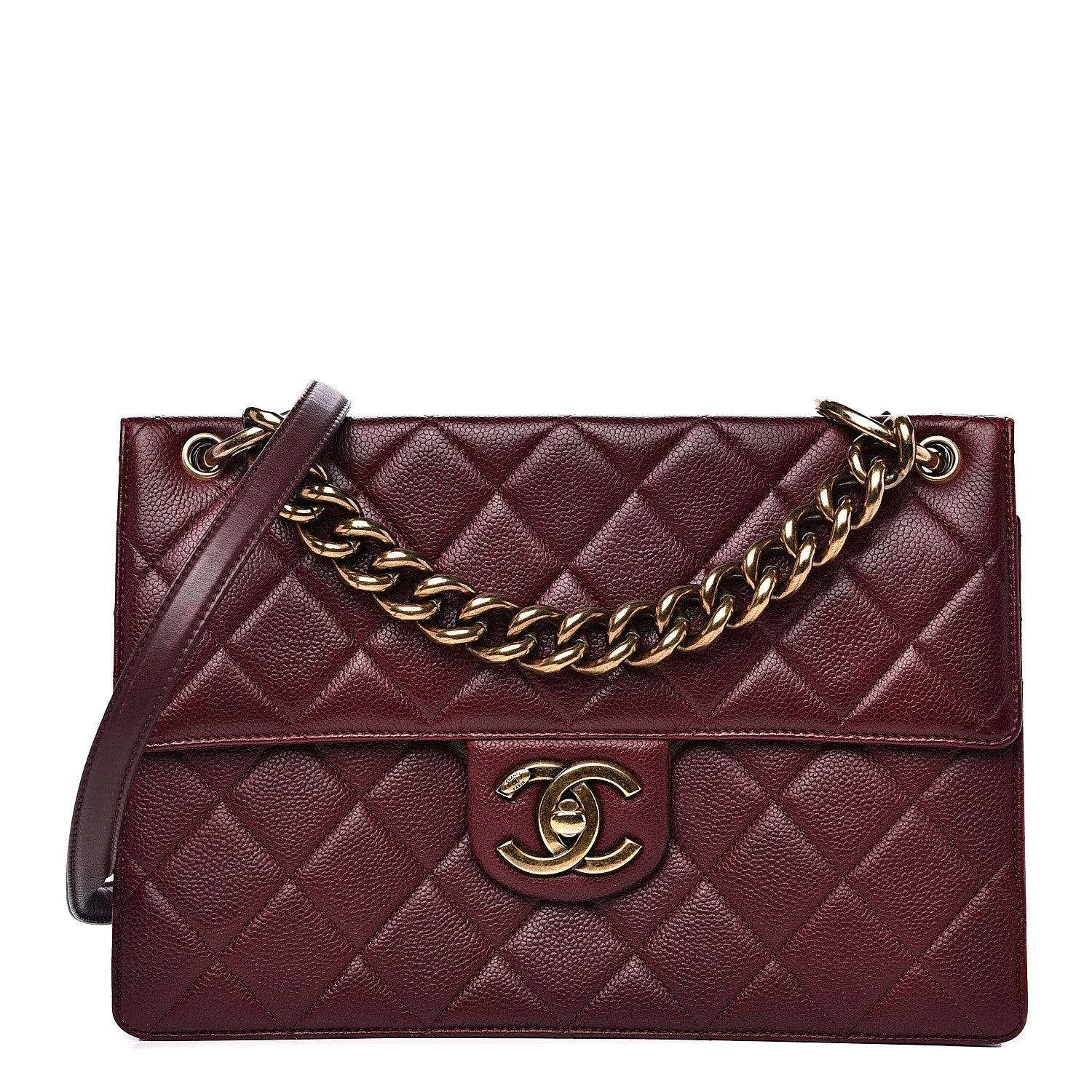 Chanel Caviar Quilted Large Retro Class Flap Burgundy 1 of 18