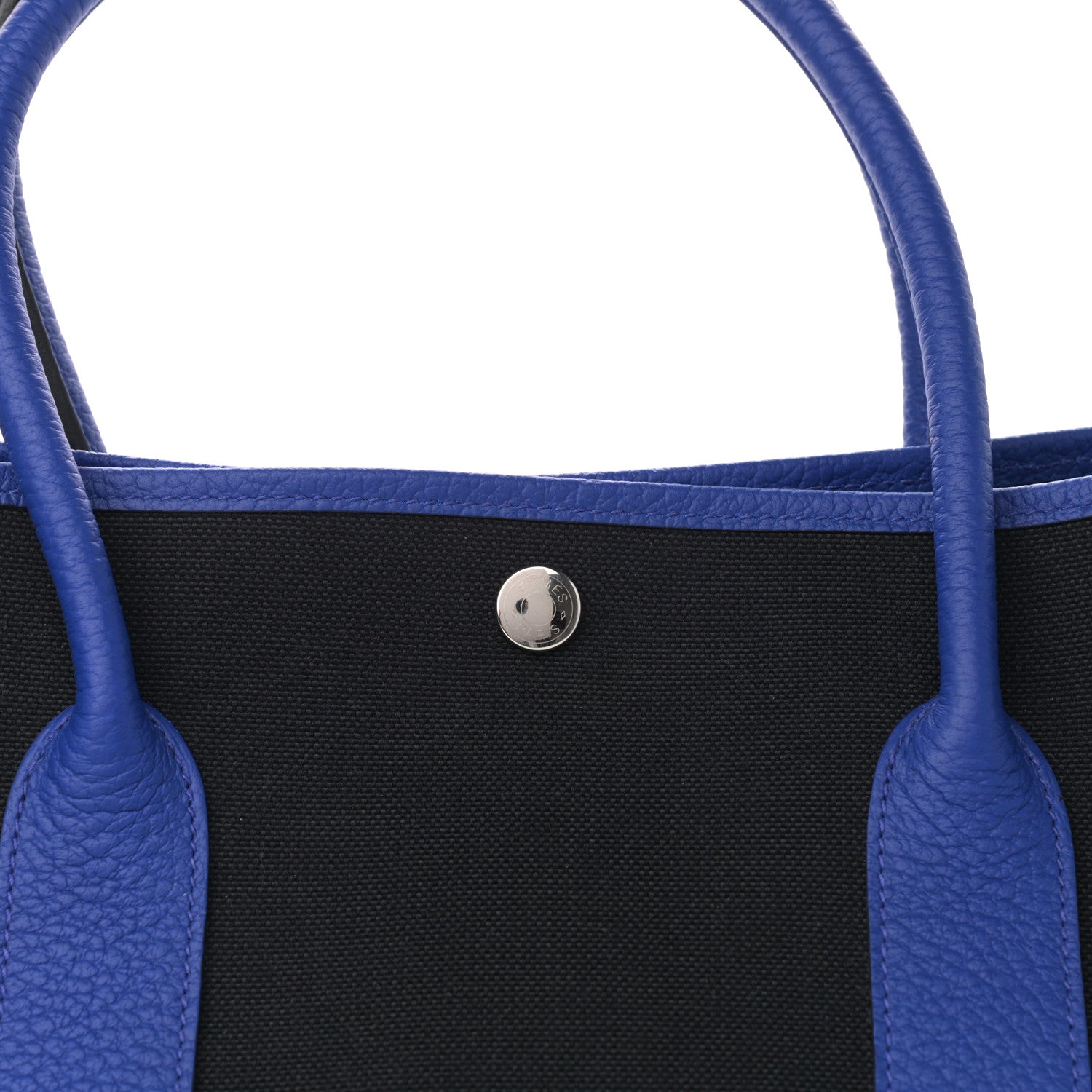 Hermes Toile Negonda Garden Party Tote 36 MM Black Bleu Electrique 8 of 10