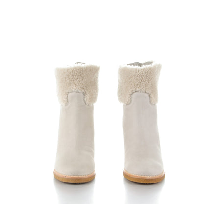 Chanel Sheepskin Shearling Short Boots 40.5 White 2 of 10