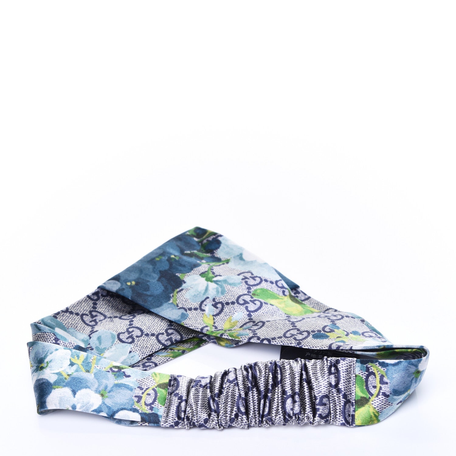 Gucci Silk Monogram Blooms Print Headband Blue 2 of 6