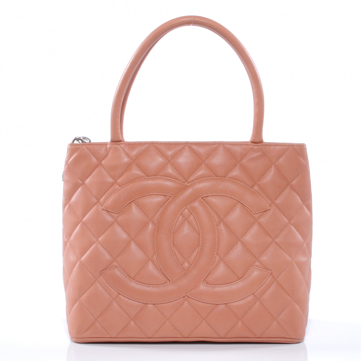 Caviar Medallion Tote Salmon Pink