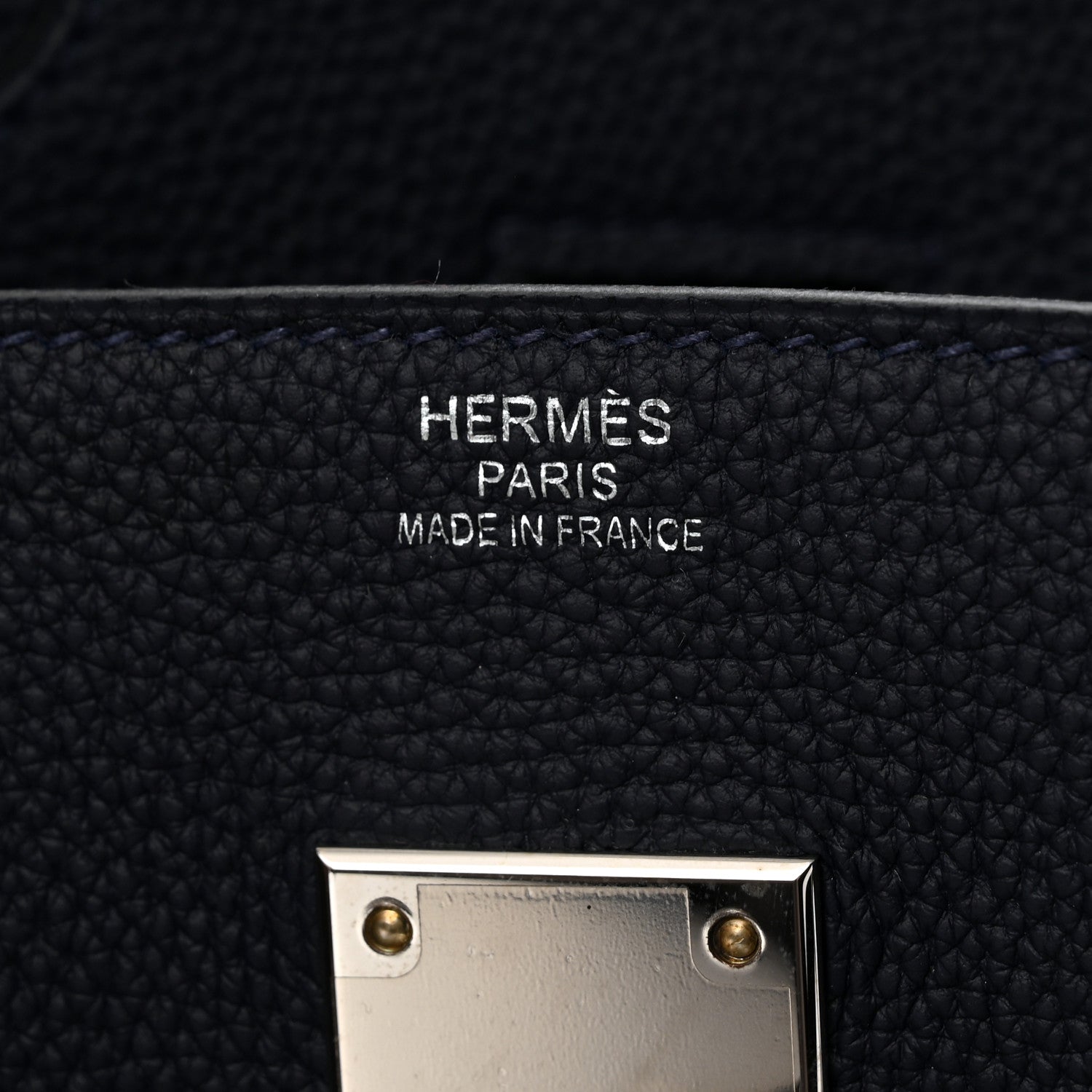 Hermes Togo Todoo Feutre HAC Birkin 50 Gris Clair Bleu Nuit 5 of 9