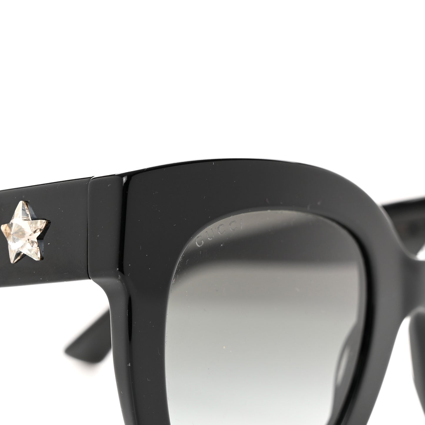 Acetate Crystal Star Round Frame Sunglasses GG0208S Black