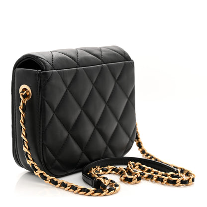 Chanel Calfskin Quilted Mini Nailed CC Flap Bag Black 3 of 11
