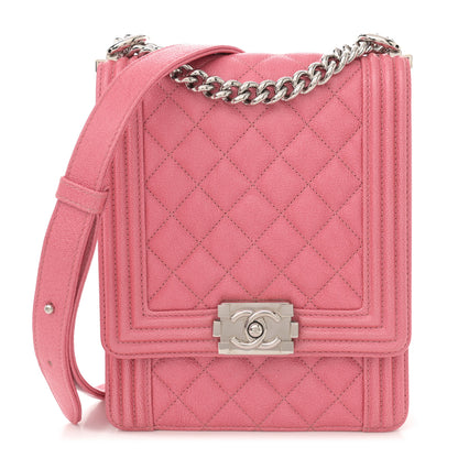 Chanel Iridescent Caviar Quilted North South Boy Flap Pink 1 of 10