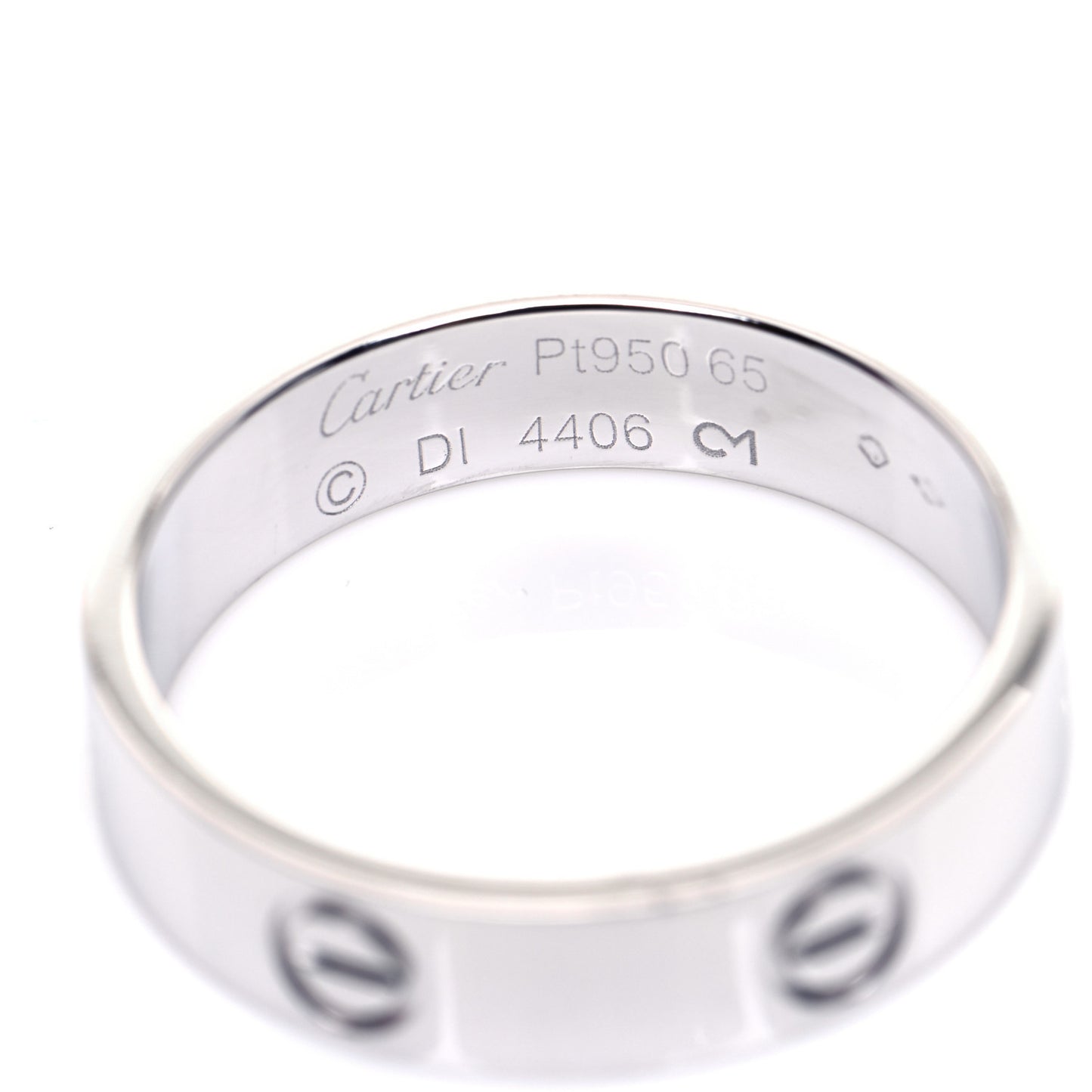 Platinum 5.5mm LOVE Ring 65 11