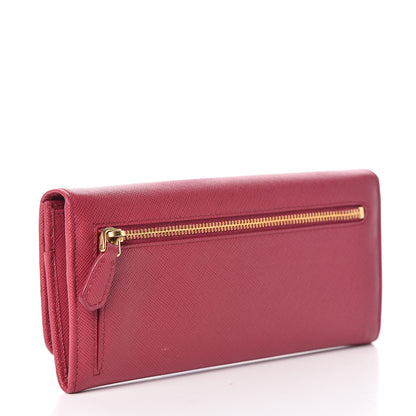 Prada Saffiano Metal Wallet Ibisco 3 of 11