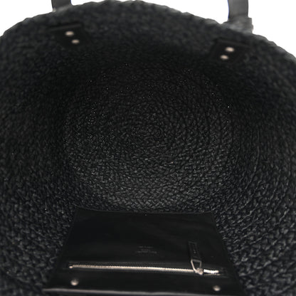 Saint Laurent Raffia Medium Panier Bag Black 5 of 9