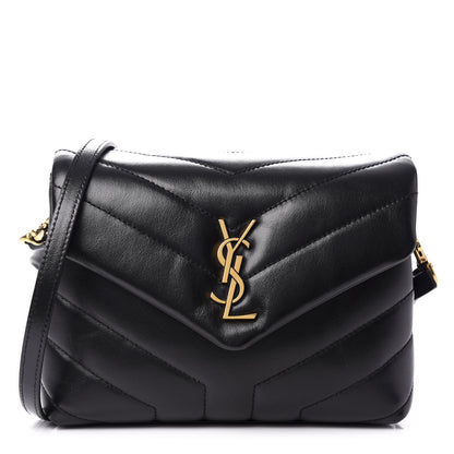 Saint Laurent Calfskin Y Quilted Monogram Toy Loulou Crossbody Bag Black 1 of 9