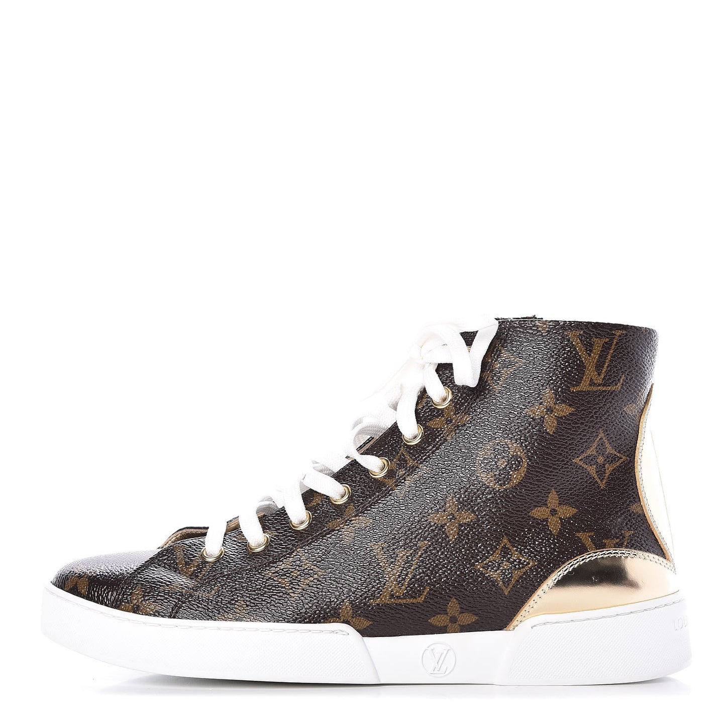 Patent Monogram Stellar Sneaker Boots 36 Gold