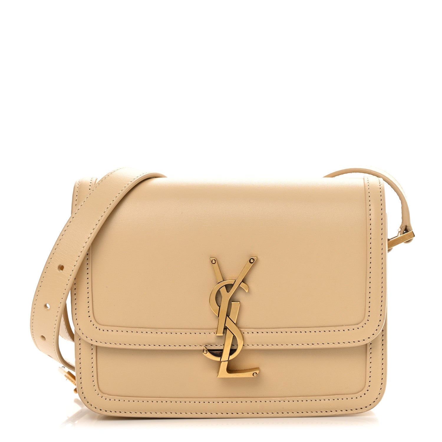 Saint Laurent Smooth Calfskin Small Solferino Satchel Ivory Natural 1 of 14