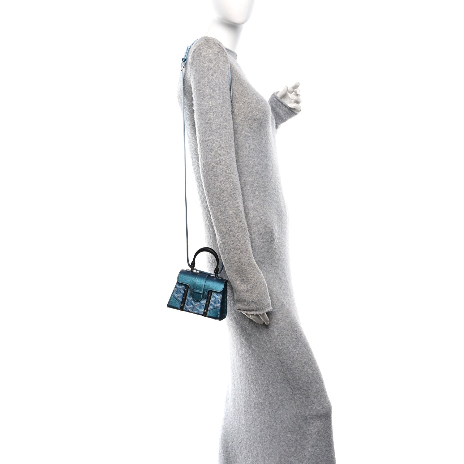 Goyard Iridescent Goyardine Structure Nano Saigon Pearly Blue