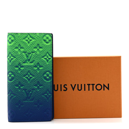Louis Vuitton Taurillon Illusion Brazza Wallet Bleu Vert 10 of 10