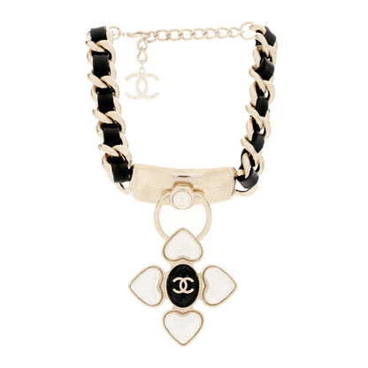 Chanel Lambskin Pearl Resin CC Choker Gold Black 3 of 5