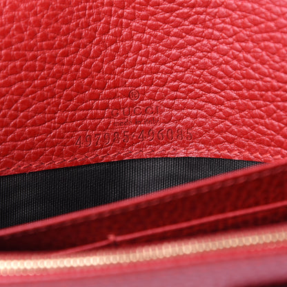 Gucci Dollar Calfskin Mini GG Marmont Chain Wallet Hibiscus Red 5 of 10
