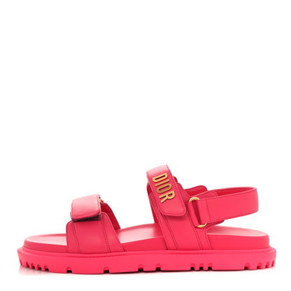 Christian Dior Lambskin Dioract 10mm Sandals 39 Raspberry 1 of 10