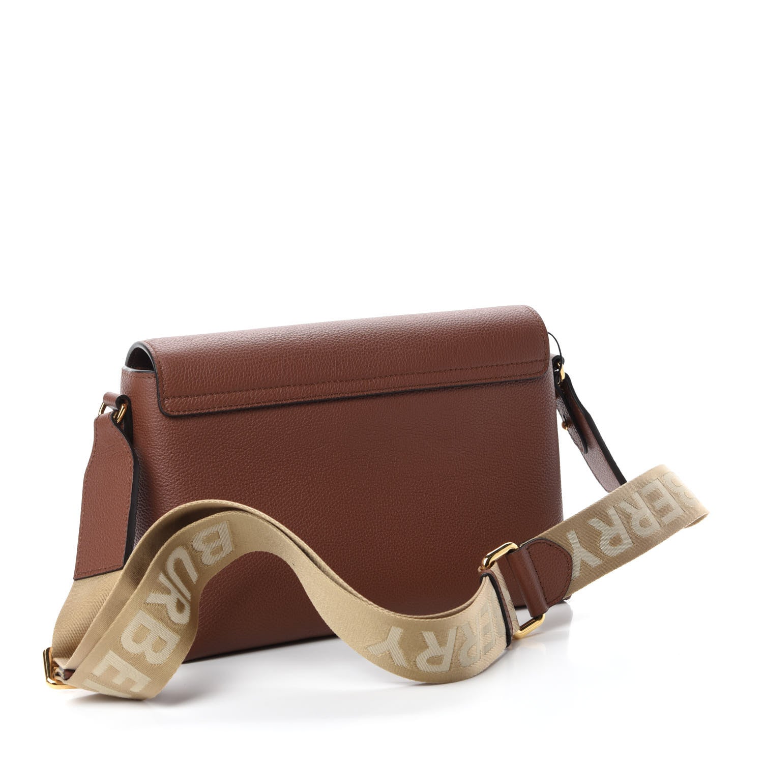 Burberry Calfskin Vintage Check Note Crossbody Bag Tan 3 of 9