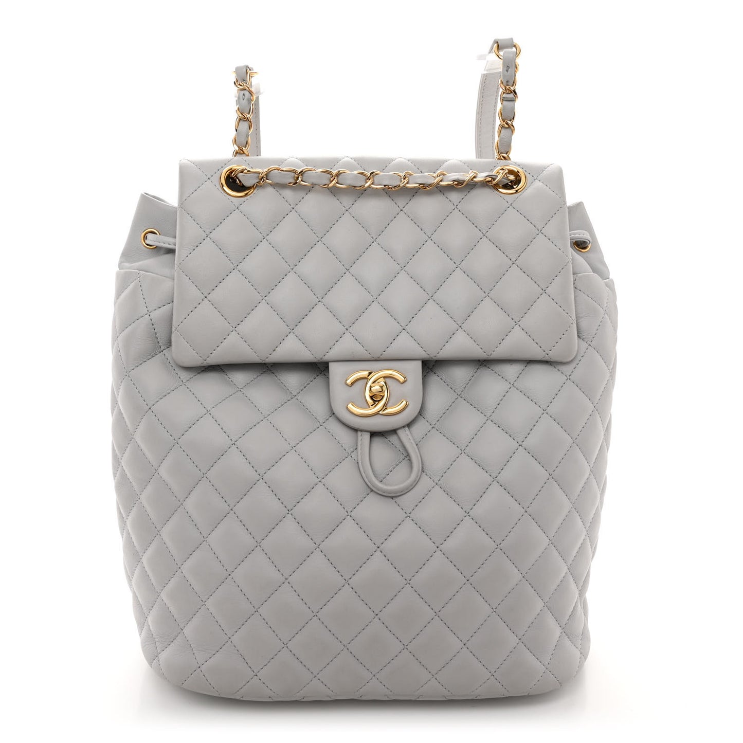 Calfskin Quilted Large Urban Spirit Backpack Grey