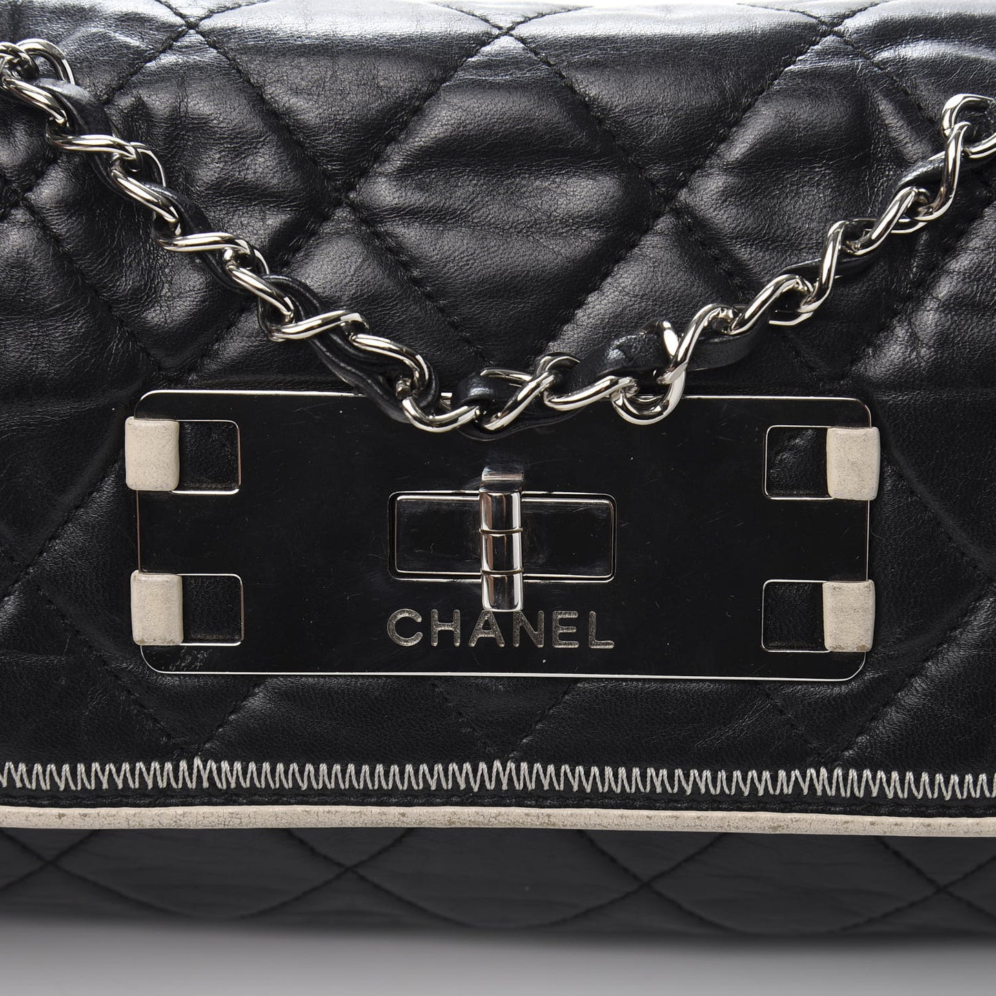 Lambskin East West Mademoiselle Flap Black